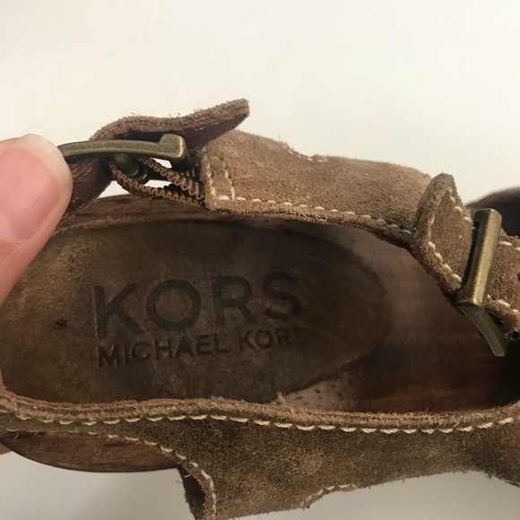 Kors Michael Kors Suede wood heel sandals 8.5 - Picture 3 of 8